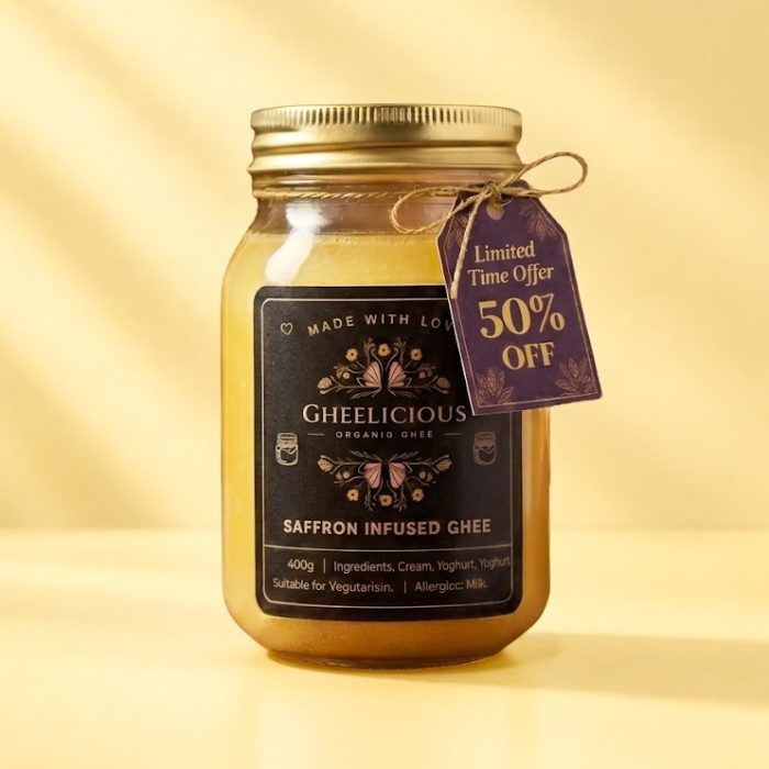 Saffron Infused Organic Ghee 500g |Premium Superfood 💥SPECIAL OFFER 50% OFF💥